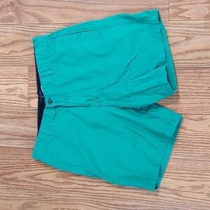 Green flat-front chinos, 100% cotton, Saddlebred men's 34x7